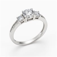 Anello trilogy da donna in oro bianco 9 kt con zirconi – 3.00 g – Misura 16 – Idee Preziose dal 1987 - IP.AK18B/49